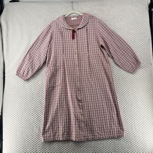 Alphabet Plaid Nursing Dress Cottagecore Button Front 3/4 Sleeve Red White Size?